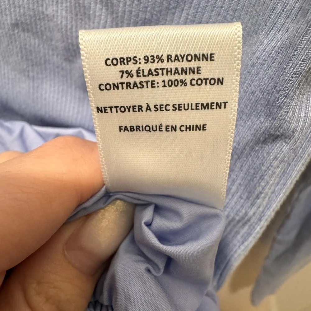 NWOT ASTR Bubble Peplum Top Periwinkle Blue Size Medium - Picture 5 of 6